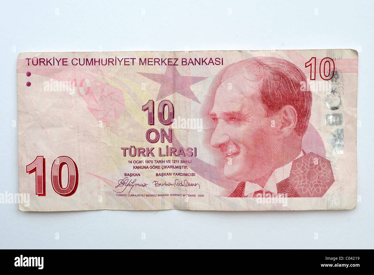 10 Lira, türkische Banknote des Jahres 2009 Stockfotografie - Alamy