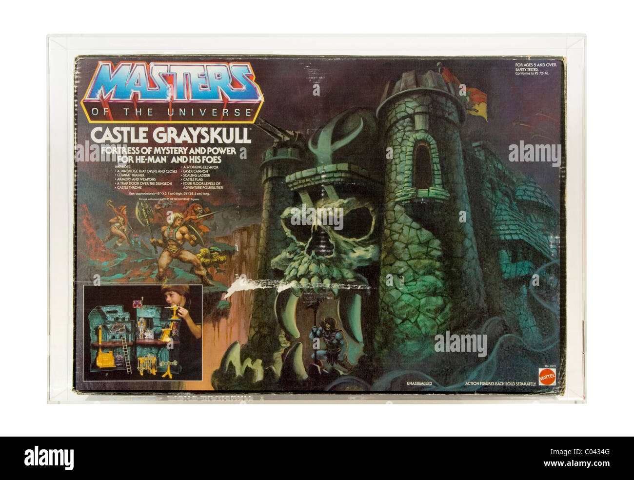 1982-Mattel Box Serie 1 Meister des Universums Castle Grayskull Spielturm. MISB, NRFB, AFA 75 EX + / NM (ausgezeichnete + / in der Nähe von Minze). Stockfoto