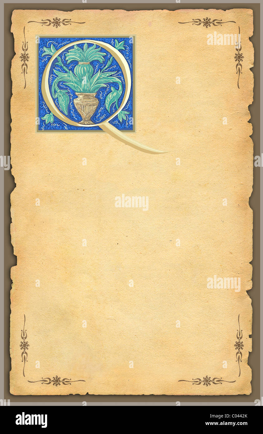 Vintage Initialen Buchstaben "Q" Stockfoto