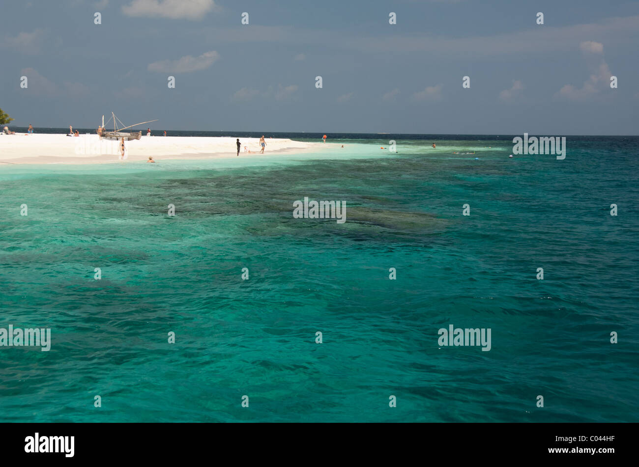 Malediven, Nord Male Atoll, Insel Kuda Bandos. Stockfoto