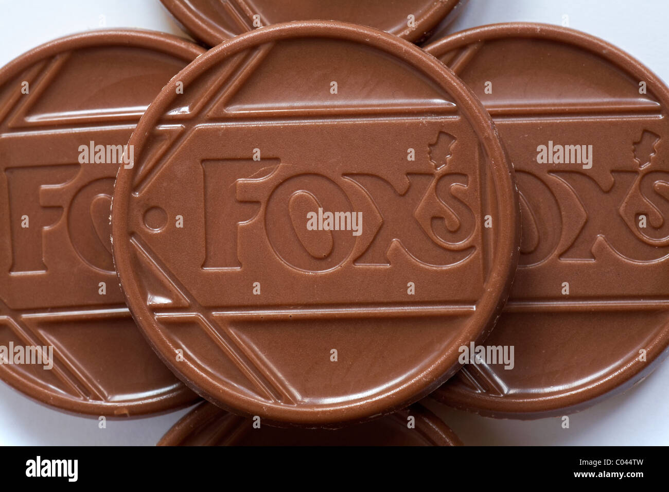 Fox's Chocolatey karamel Gebäck close up - schauen Sie von oben Stockfoto