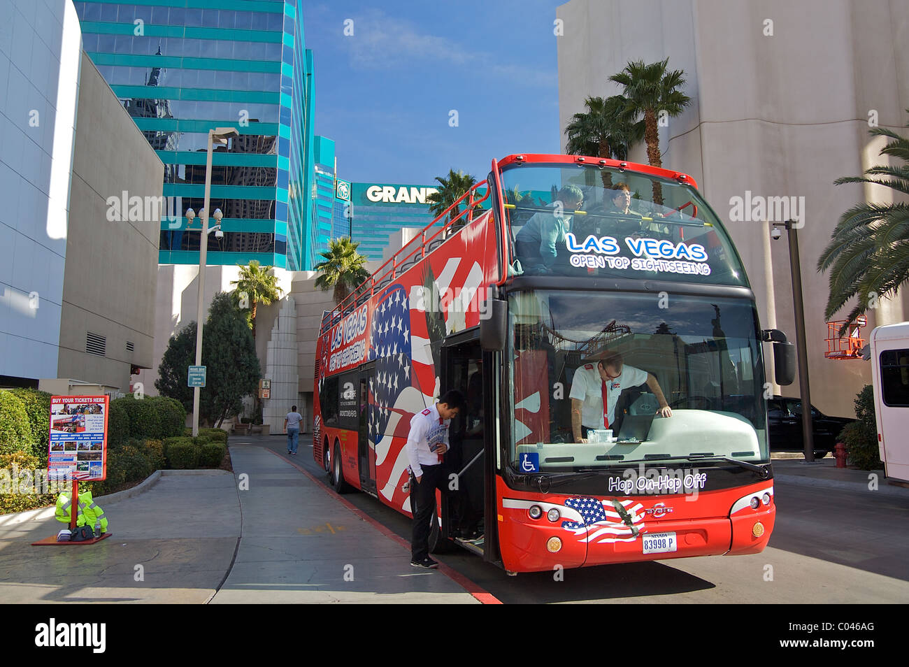 Ein Doppeldecker-Sightseeing-Bus in Las Vegas Stockfoto
