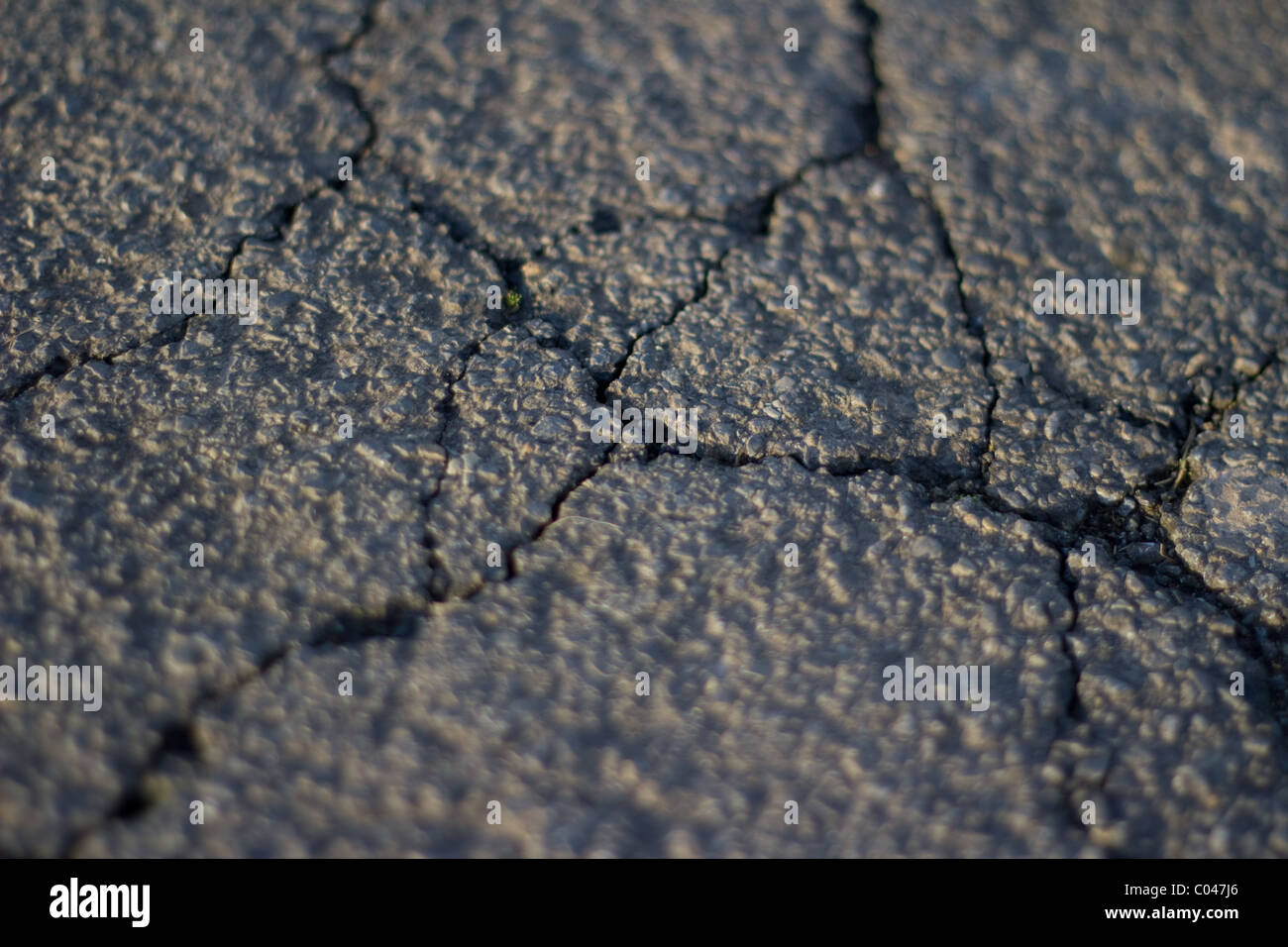 Das Bild Zeig Risse in Einer Straße. Das Bild zeigt Risse in einer Straße. Stockfoto