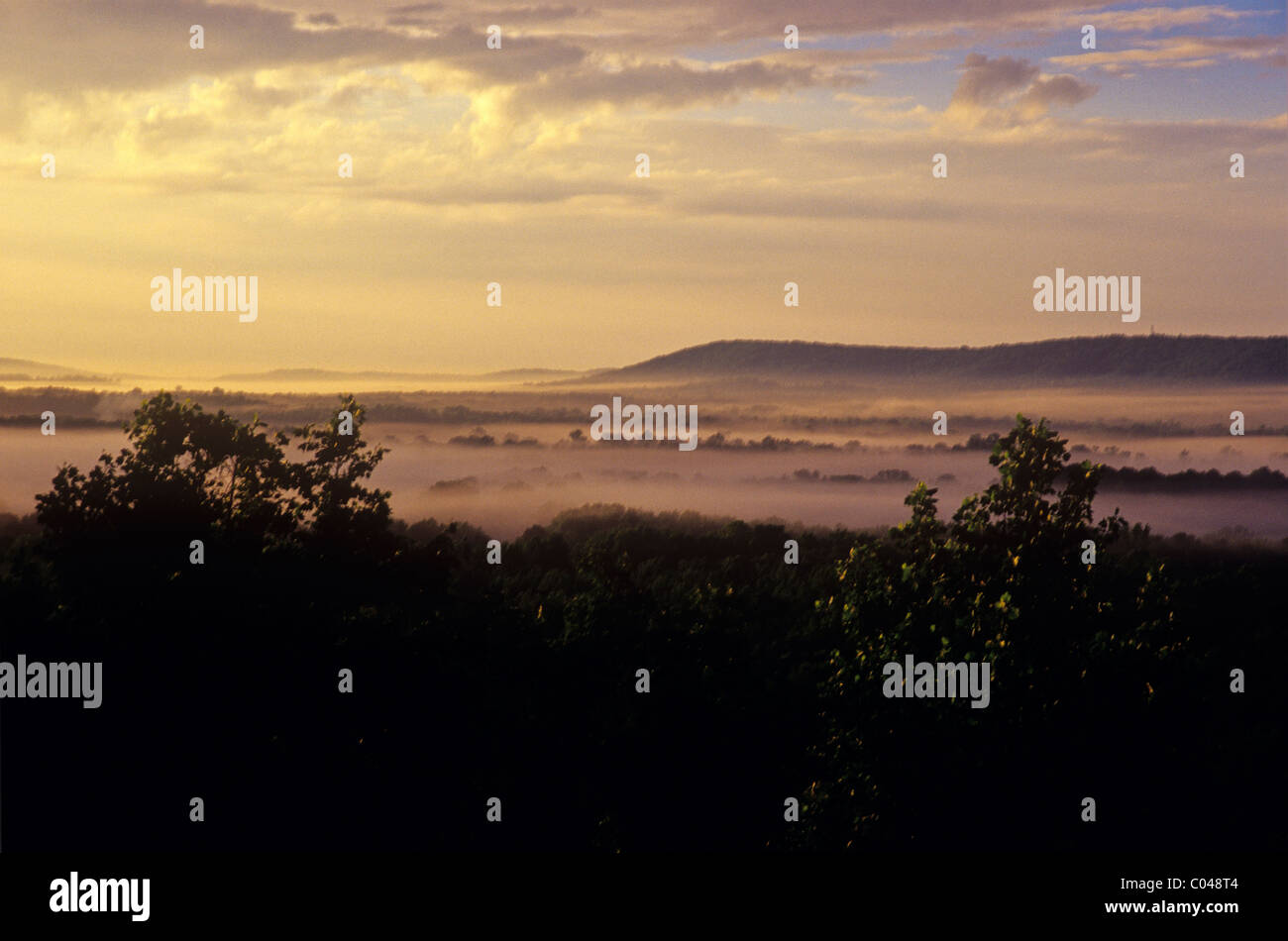 Am frühen Morgen Blick von oben auf Pine Mountain bei Franklin Delano Roosevelt State Park, Georgia, USA. Stockfoto
