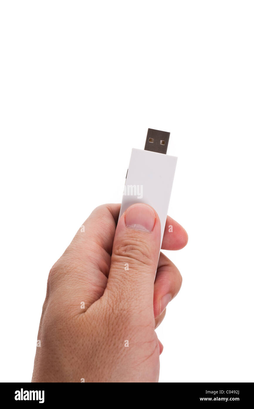 Weiß USB Disk hautnah Stockfoto