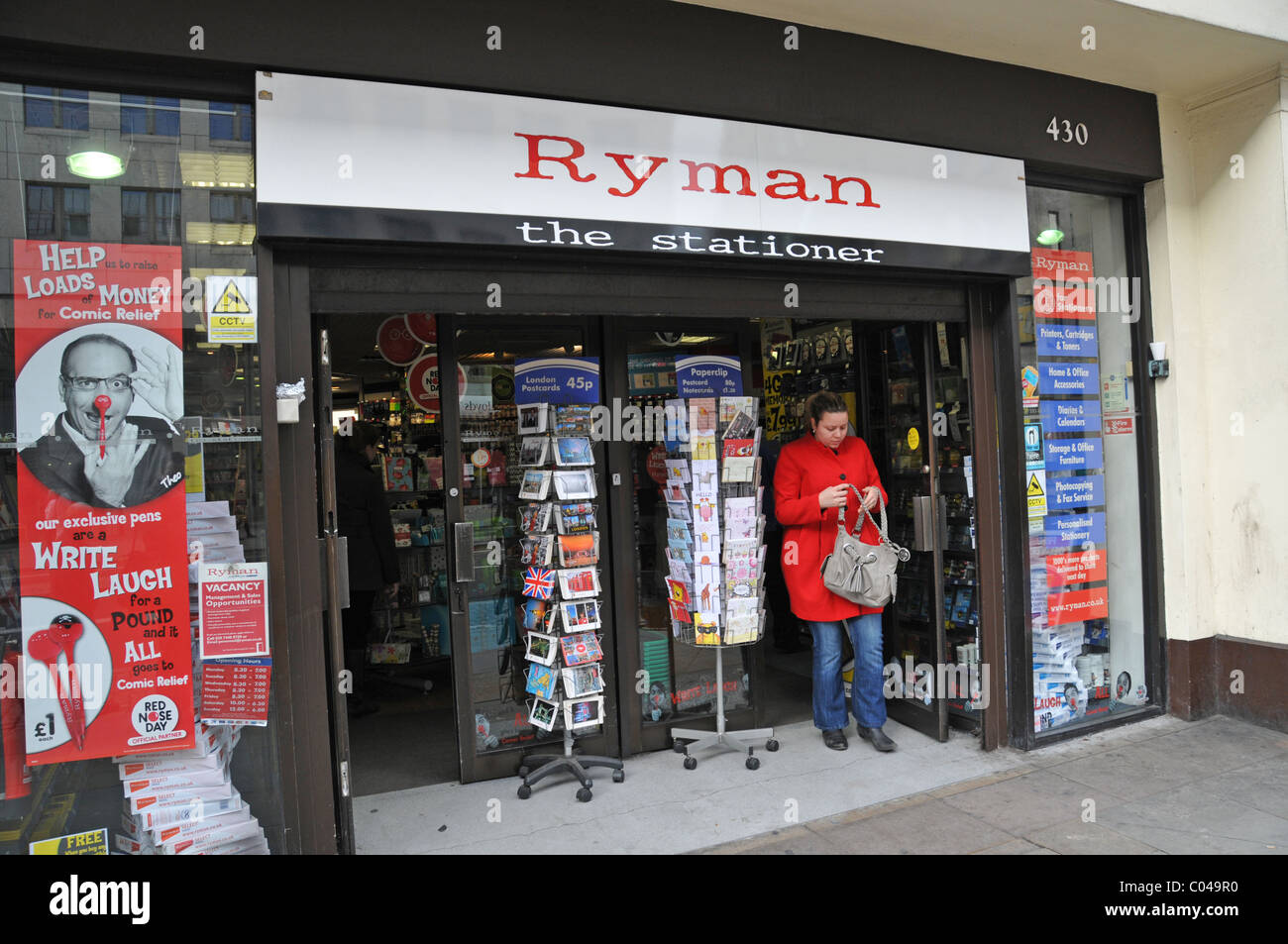 Ryman Stationers High Street Shop Karten stationäre Stockfoto