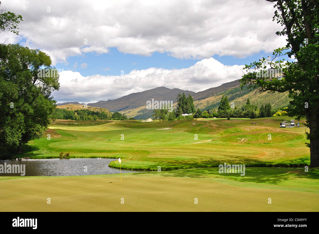 Golfplatz in Millbrook Queenstown & Spa Golf Resort, Malaghans Road, Arrowtown, Otago Region, Südinsel, Neuseeland Stockfoto