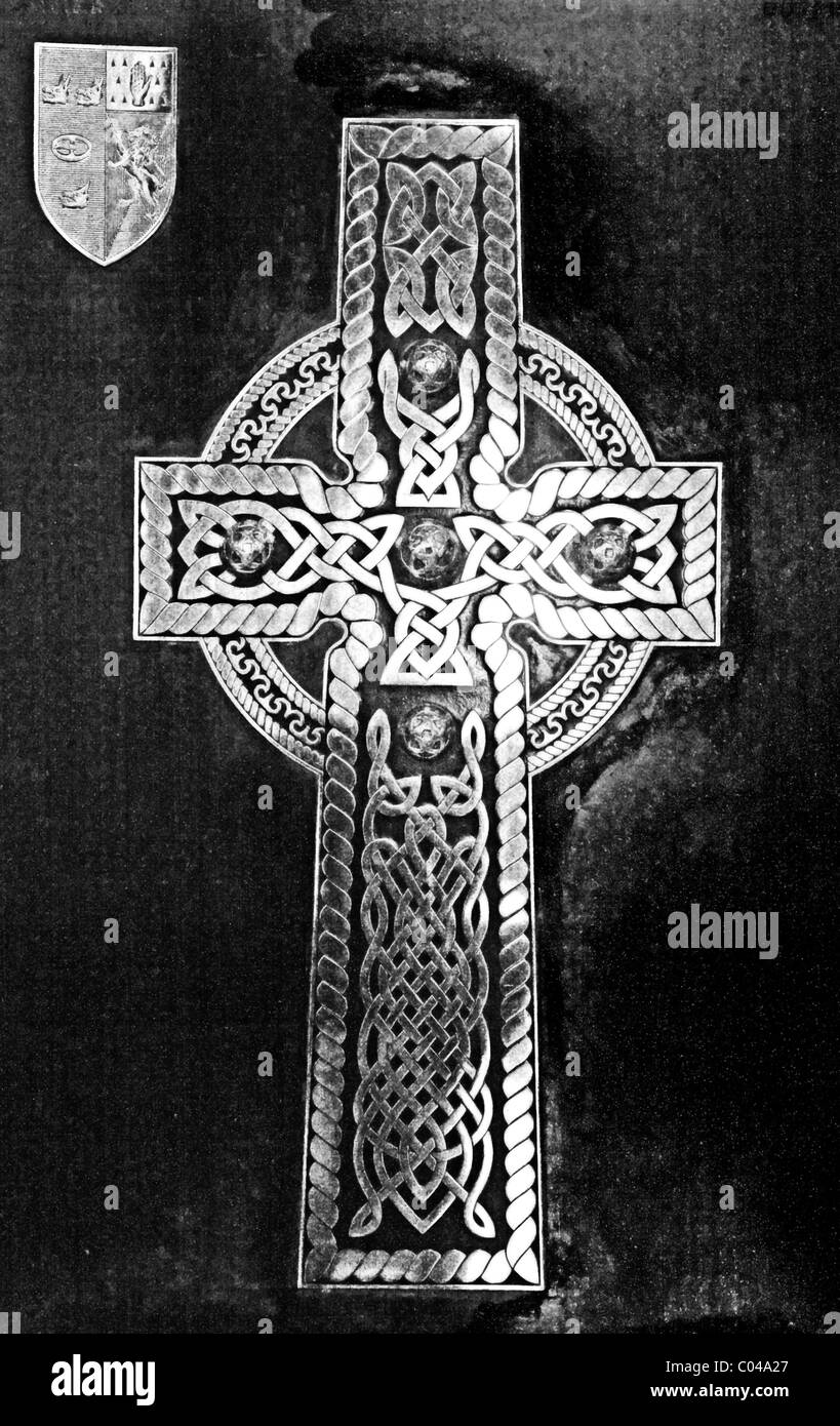 Keltisches Kreuz-Plakette Stockfoto
