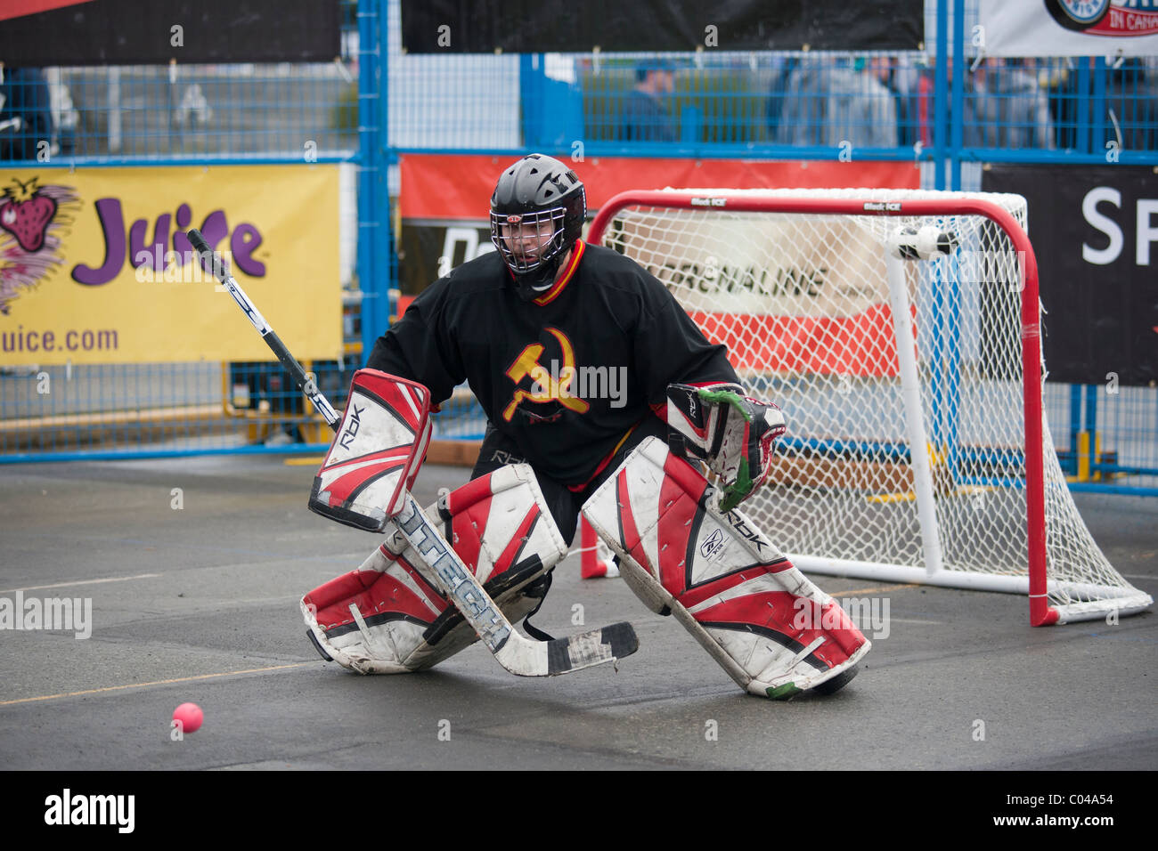 2011-Hockey-Tag in Kanada Straße Hockey Wettbewerb-Victoria, British Columbia, Kanada. Stockfoto