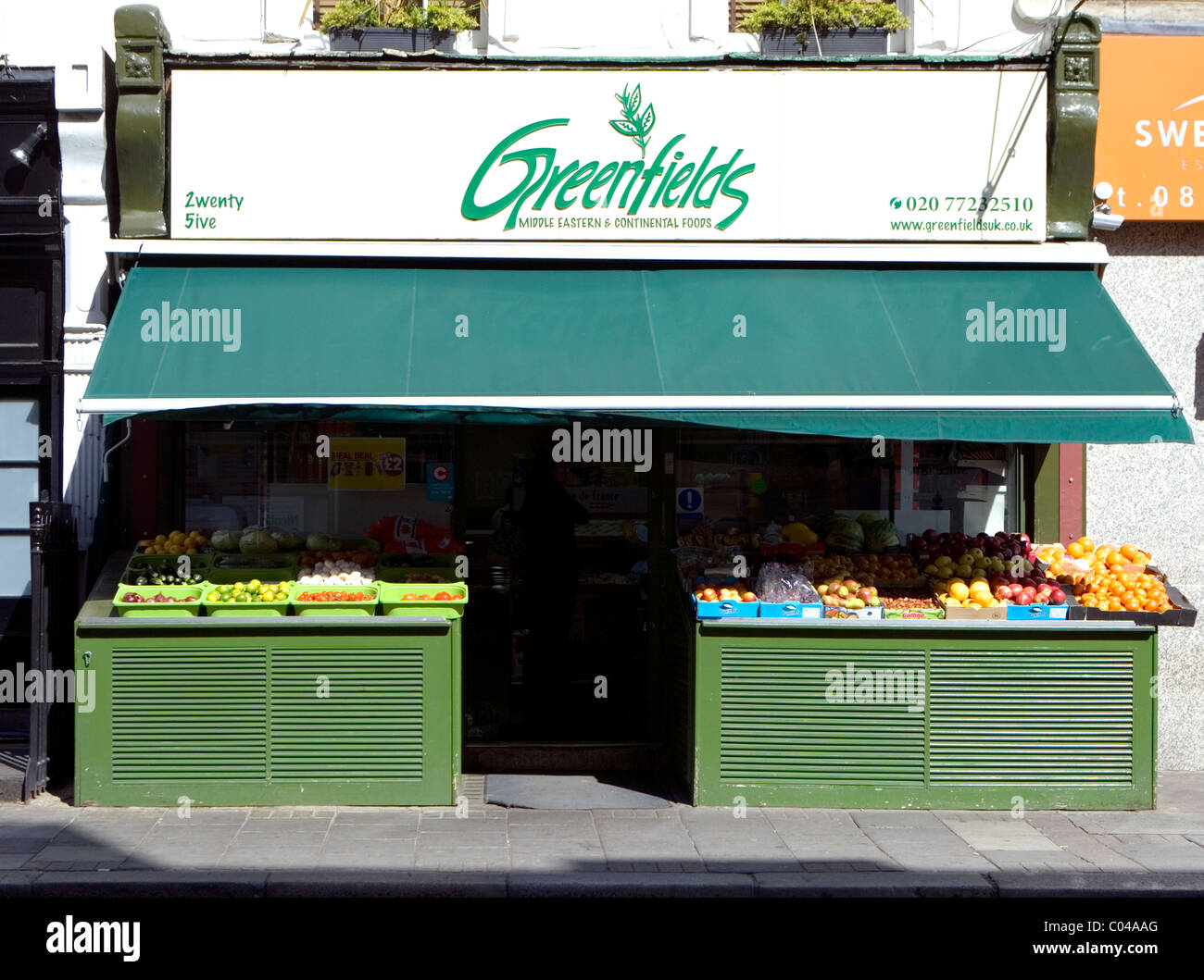 Greenfields nahöstlichen & kontinentale Speisen, 25 Crawford Street, London, England, UK, Europa Stockfoto