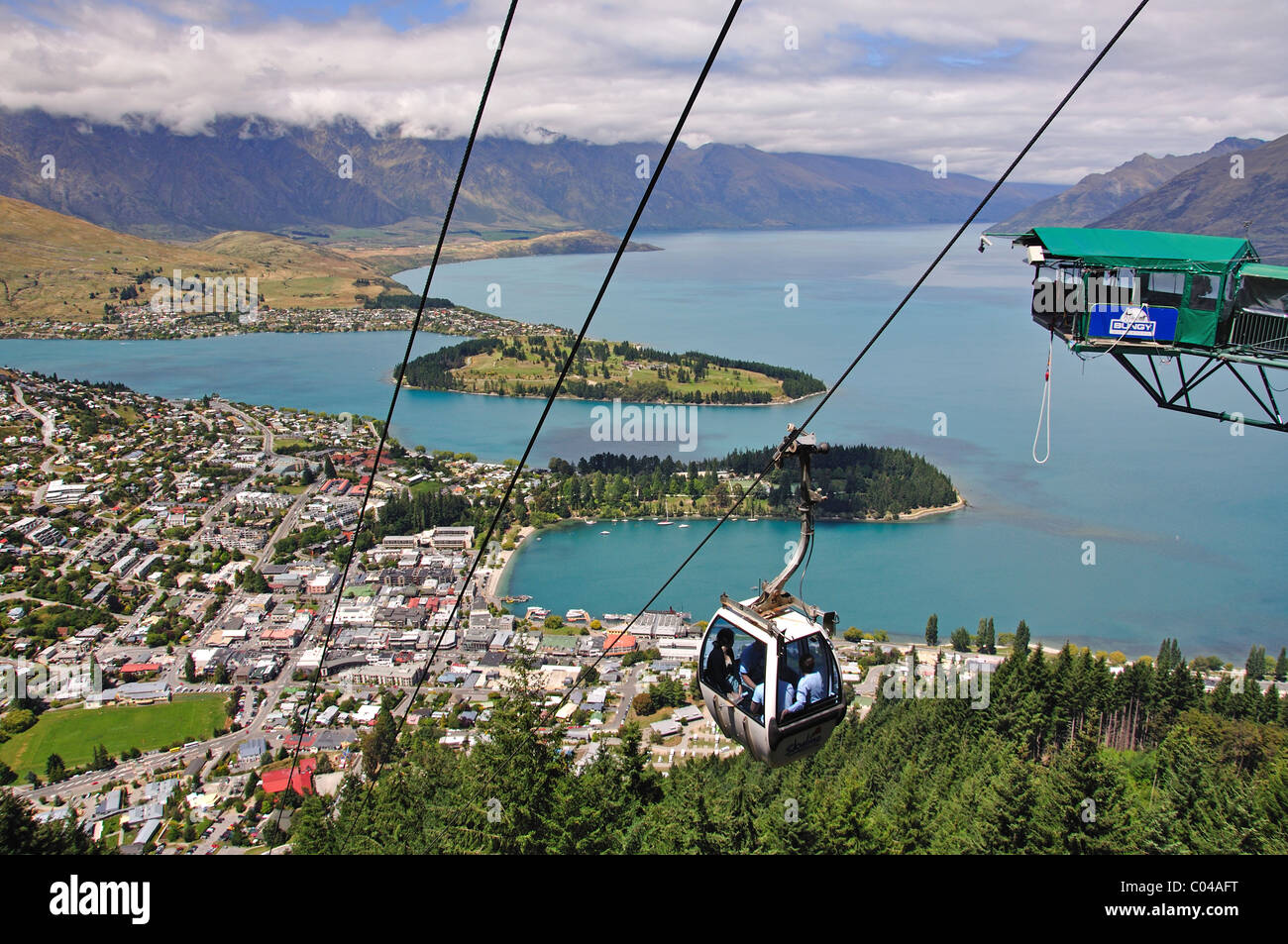 Die Skyline Gondola und Ledge Bungy, Queenstown, Region Otago, Südinsel, Neuseeland Stockfoto