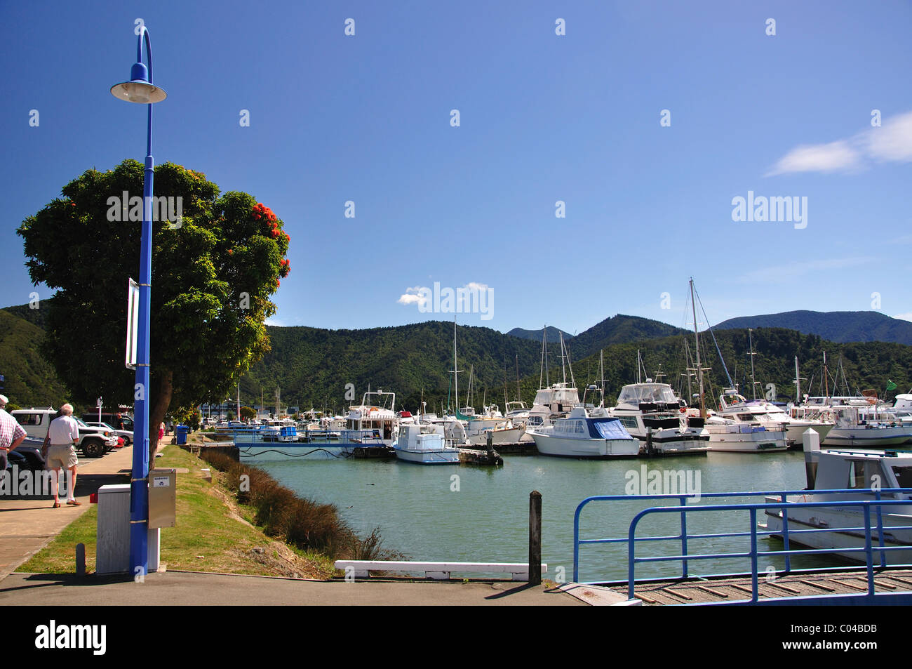 Havelock Marina, Havelock, Marlborough Region, Südinsel, Neuseeland Stockfoto