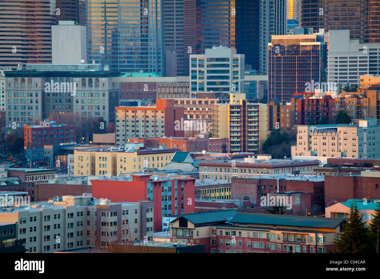 Gebäude in der Innenstadt von Seattle Stockfoto