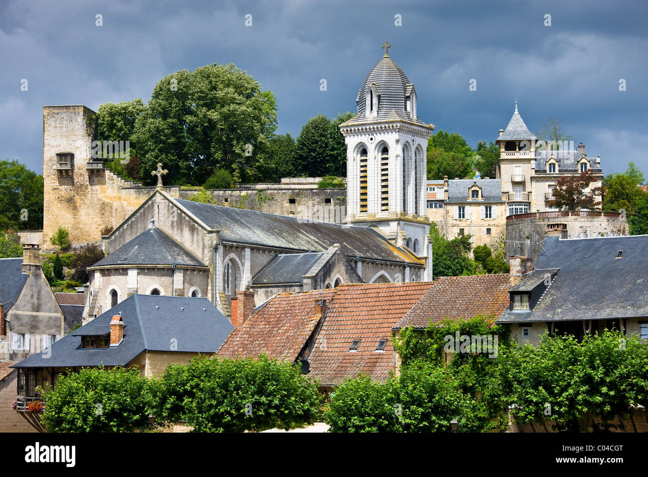 Stadt von Montignac in der Dordogne, Frankreich Stockfoto