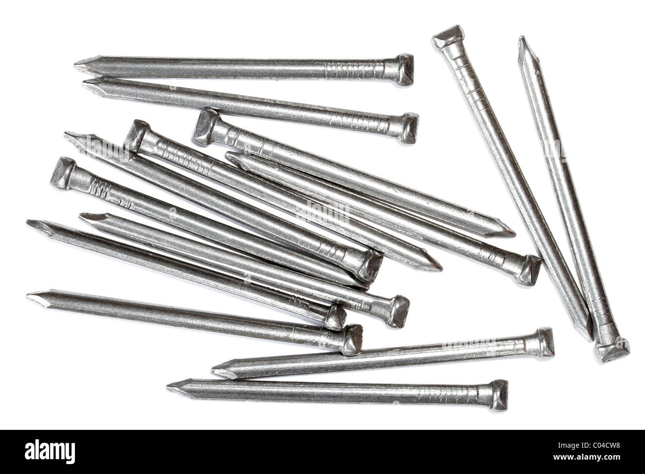 Ovale Stahldraht Nägel Stockfoto