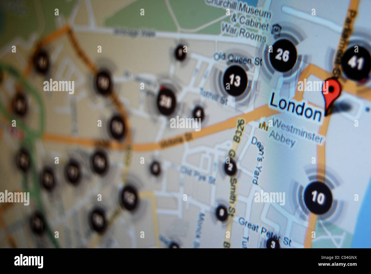 Police.UK Kriminalität Karte von london Stockfoto