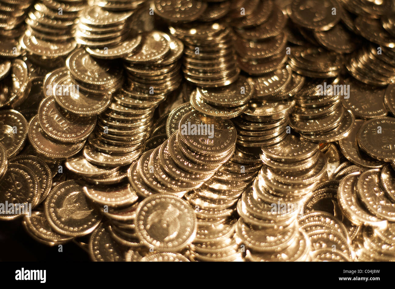 Generische Münzen Münzen Geld Stockfoto