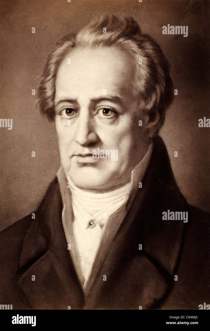Goethe, Johann Wolfgang (1749-1832) deutscher Schriftsteller und Universalgelehrter. C19th Albumen Print von früheren Porträtmalerei. Stockfoto