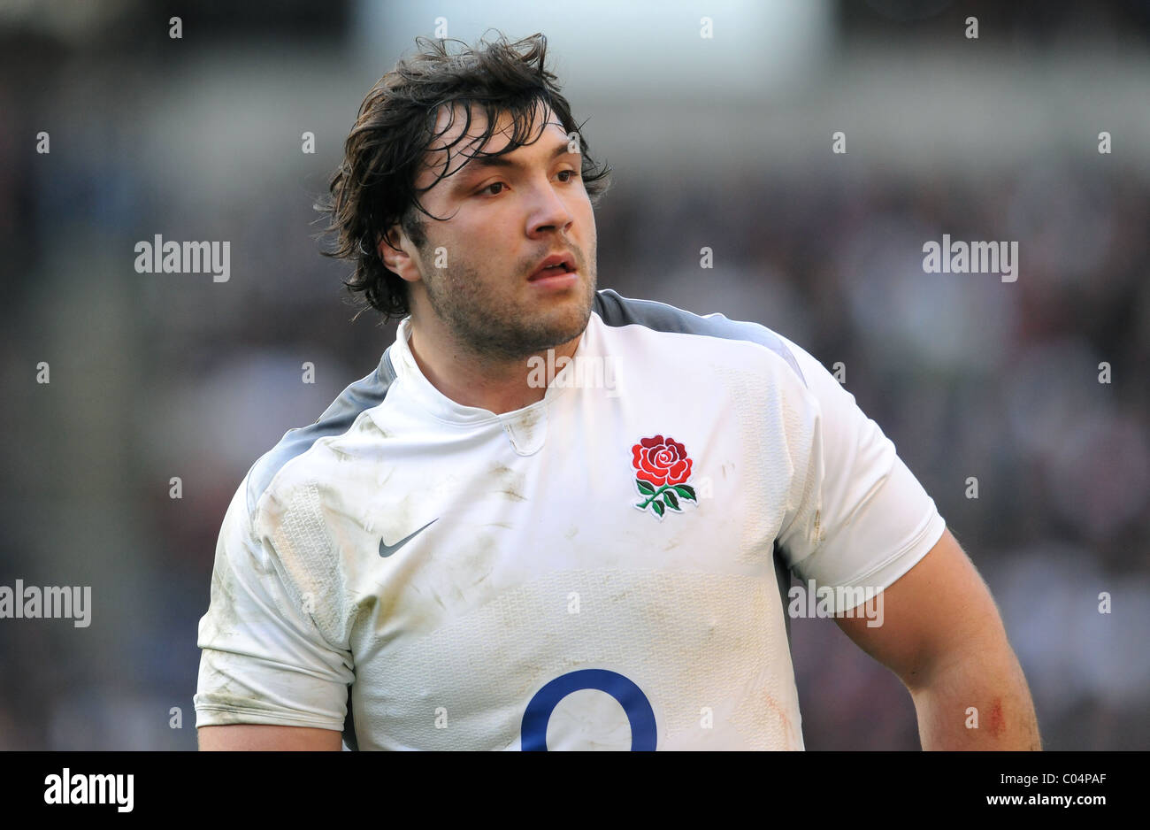 ALEX CORBISIERO ENGLAND NORTHAMPTON SAINTS ENGLAND & NORTHAMPTON SAINTS TWICKENHAM LONDON ENGLAND 12. Februar 2011 Stockfoto