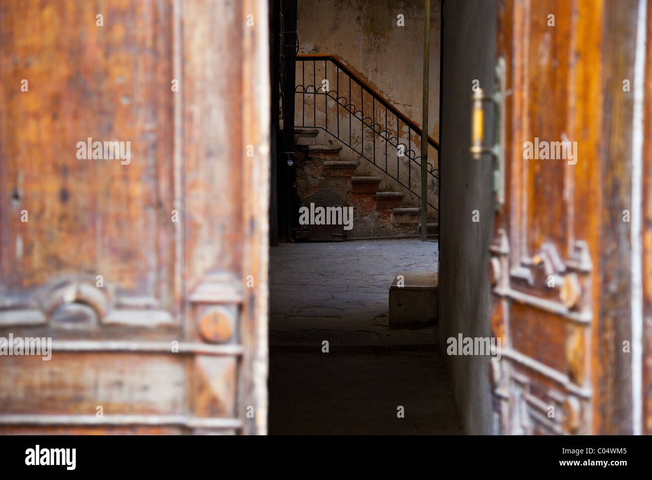 Tür in der alten Stadt von Baku, Aserbaidschan Stockfoto