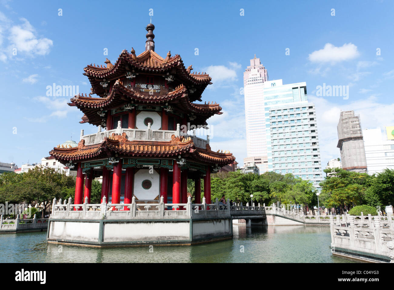 Chinesische Pagode, 228 Friedenspark Zhongzheng District, Taipei, Taiwan Stockfoto