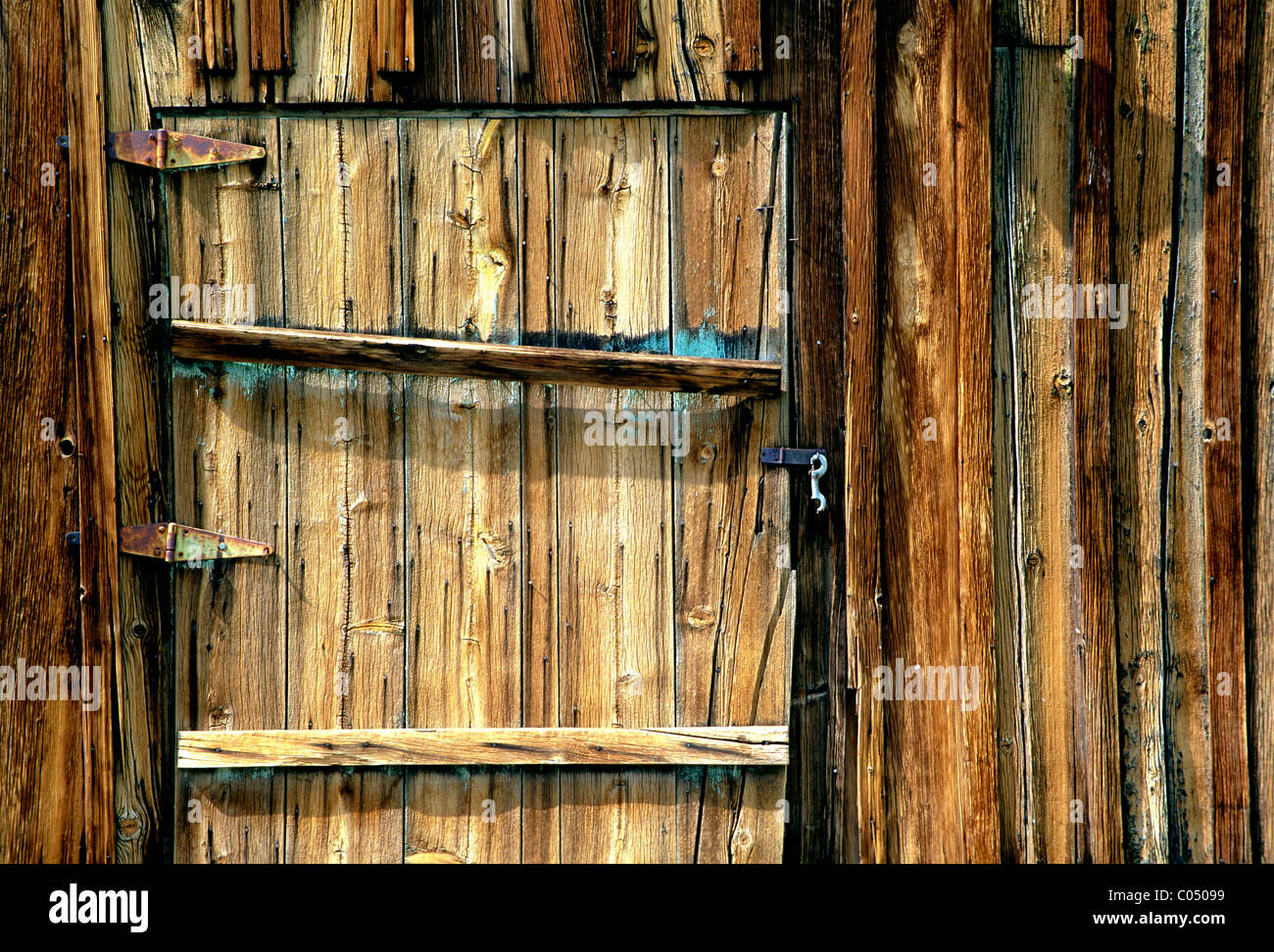 Nahaufnahme Detail verwitterte Scheune Holz in der Nähe von Bishop, Kalifornien, USA Stockfoto