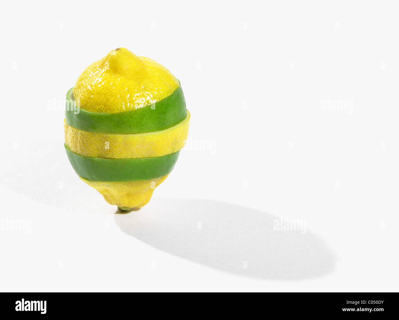 Lemon Lime auf weiß im Studio Stockfoto