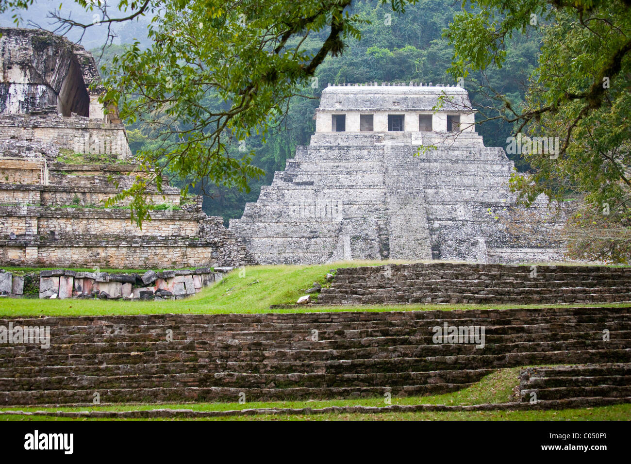 Tempel der Inschriften oder Templo de Inscripciones, Palenque, Chiapas, Mexiko Stockfoto