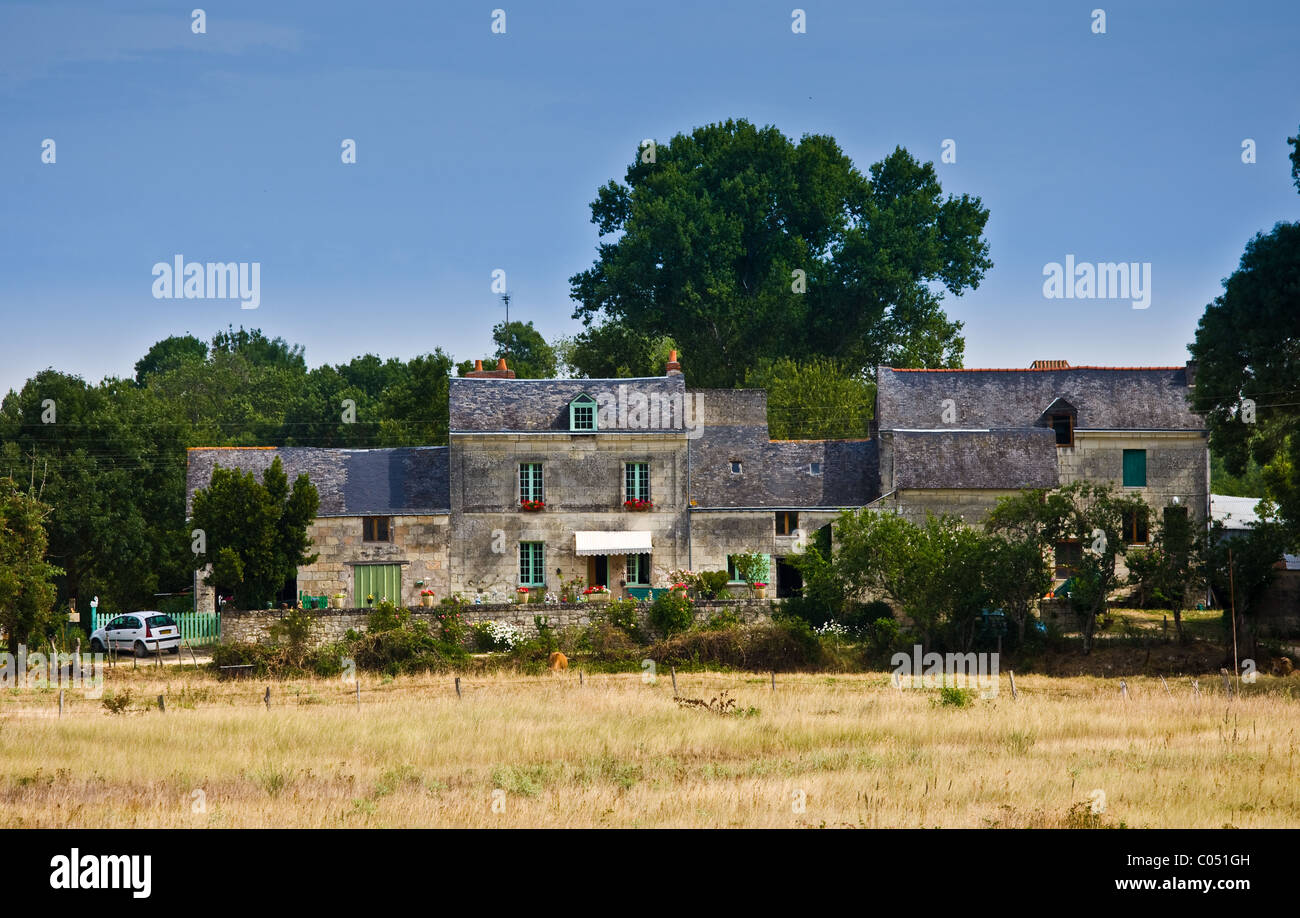 Bauernhaus am Souzay Champigny, in der Nähe von Saumur, Loire-Tal, Frankreich Französisch Stockfoto