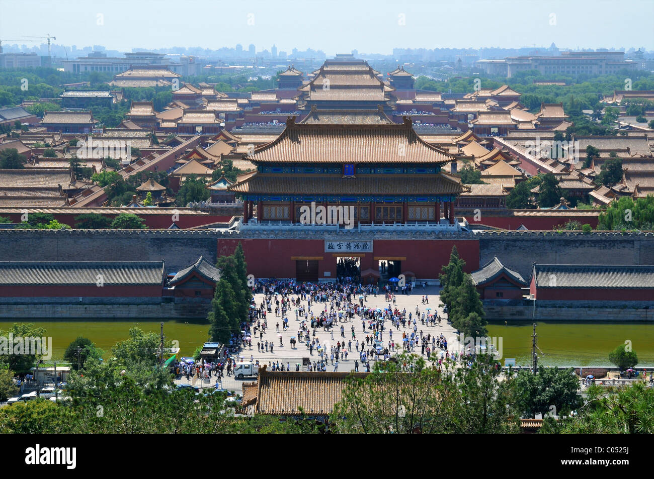 Die Verbotene Stadt, Blick vom Jingshan Hügel im Norden Stockfoto