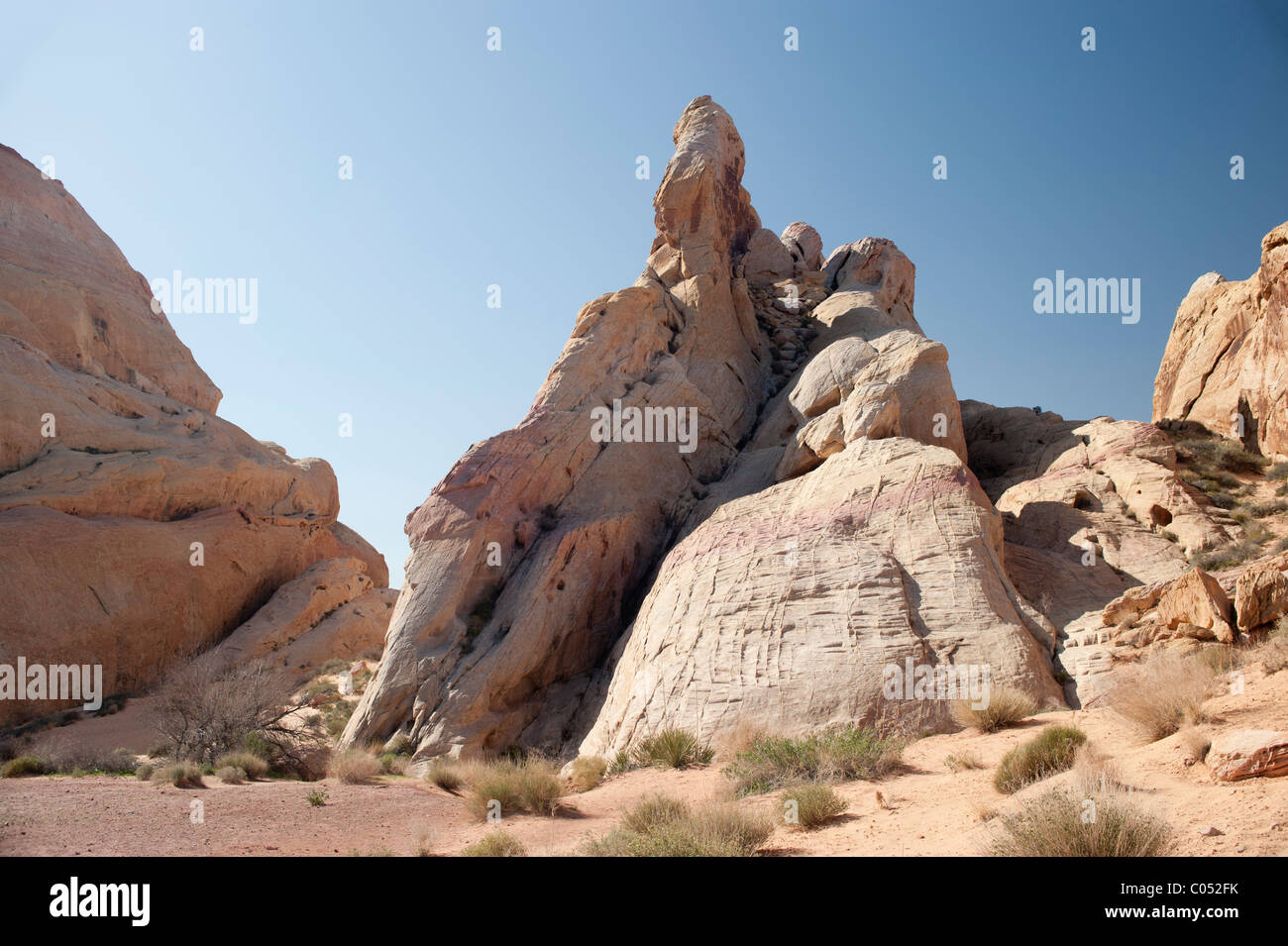 Aus weißem Sandstein auf weißen Kuppeln, Valley of Fire State Park, Nevada Stockfoto