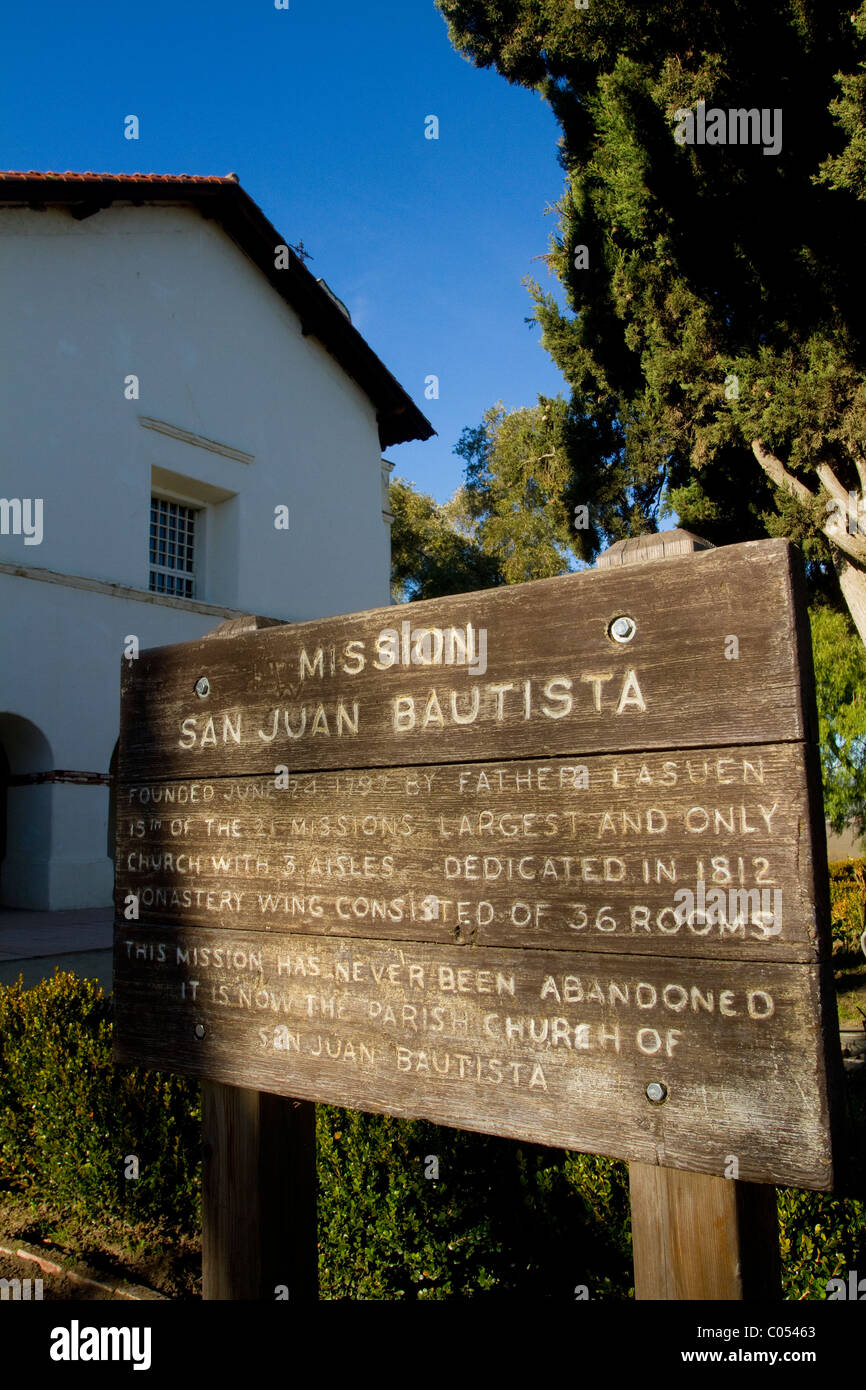 Mission San Juan Bautista außen San Juan Bautista Kalifornien USA (nur Redaktion) Stockfoto