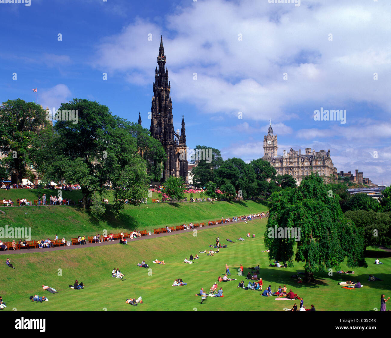 Schottland, Edinburgh, die Princess Street Gärten in der Mitte des Sommers Stockfoto