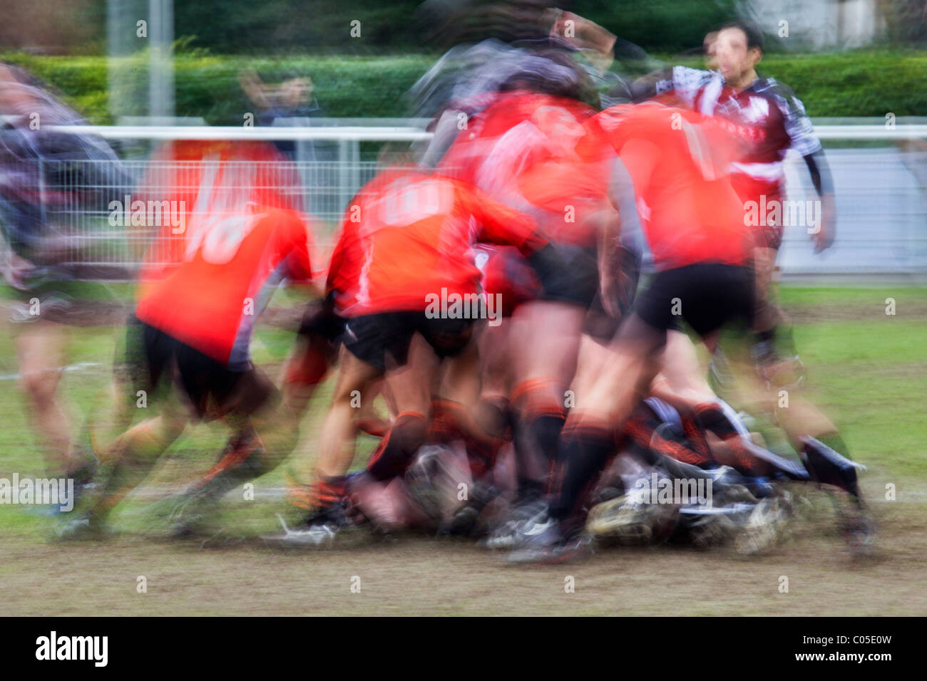 Rugby-Spiel action Stockfoto
