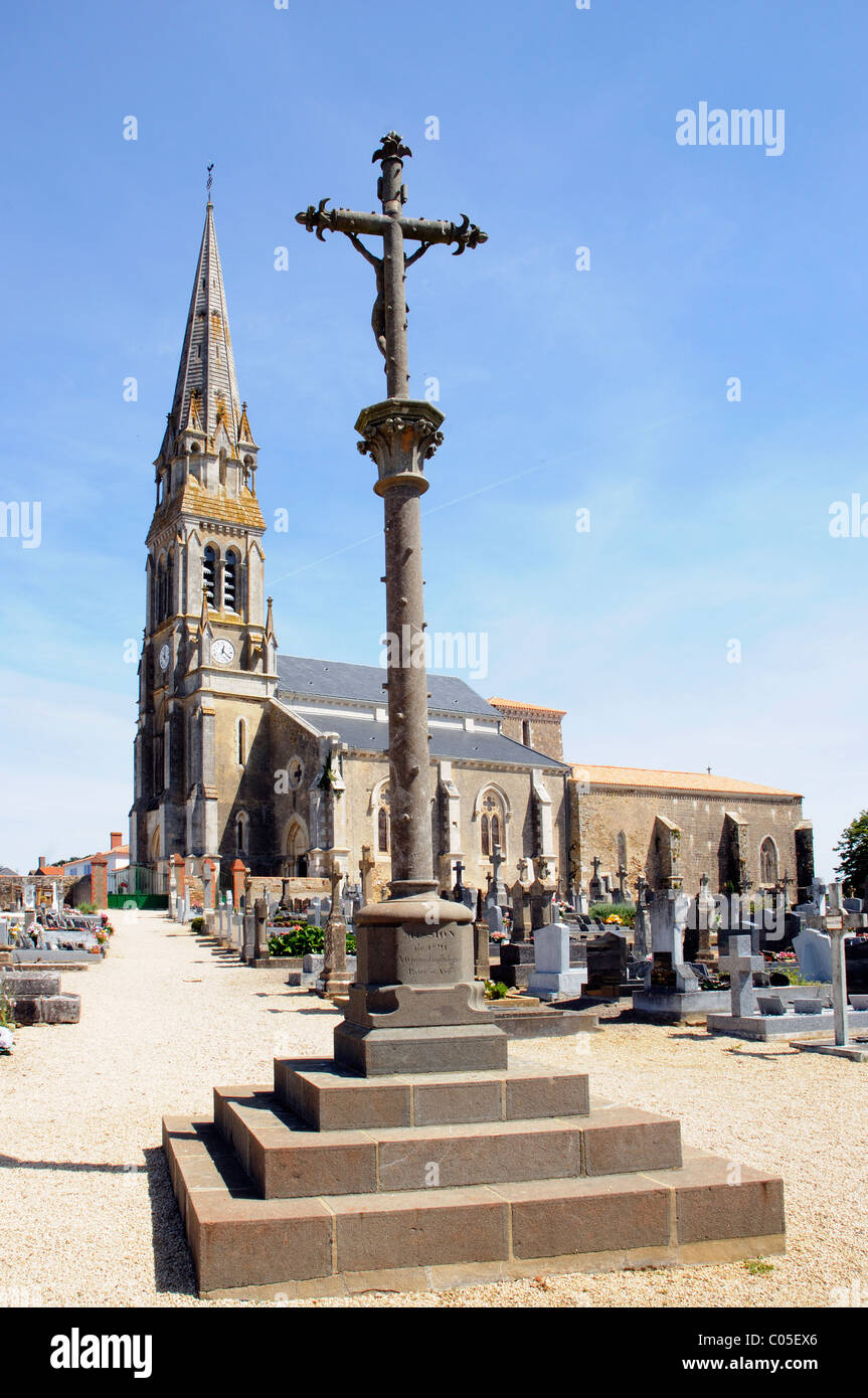 Die Kirche von Talmont St Hilaire in Vendee Frankreich Stockfoto