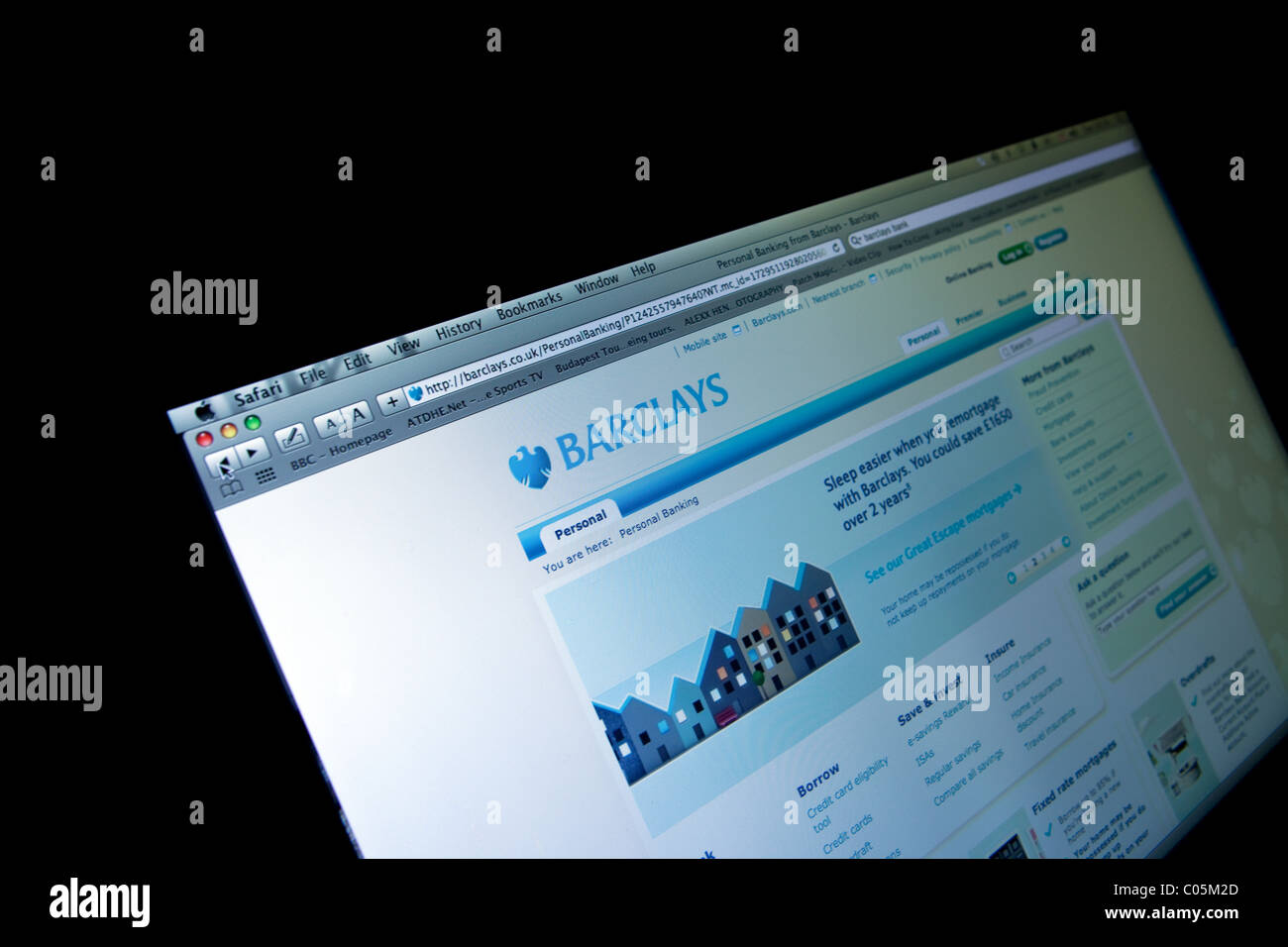 Barclays Bank online-Banking-Startseite Stockfoto