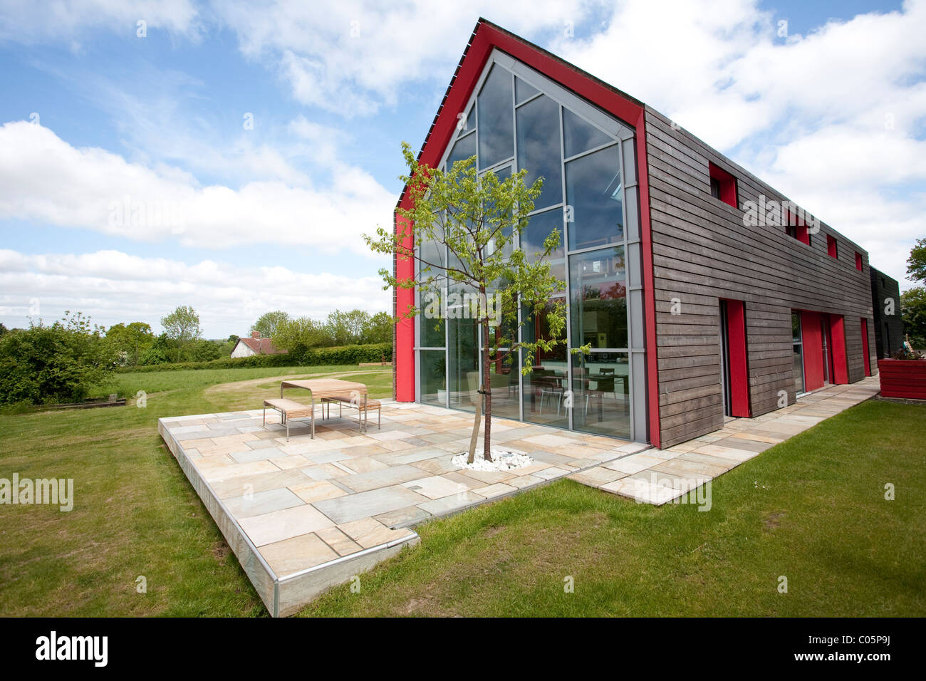 Vorderen äußeren Hülle von The Sliding House Suffolk England. Foto: Jeff Gilbert Stockfoto