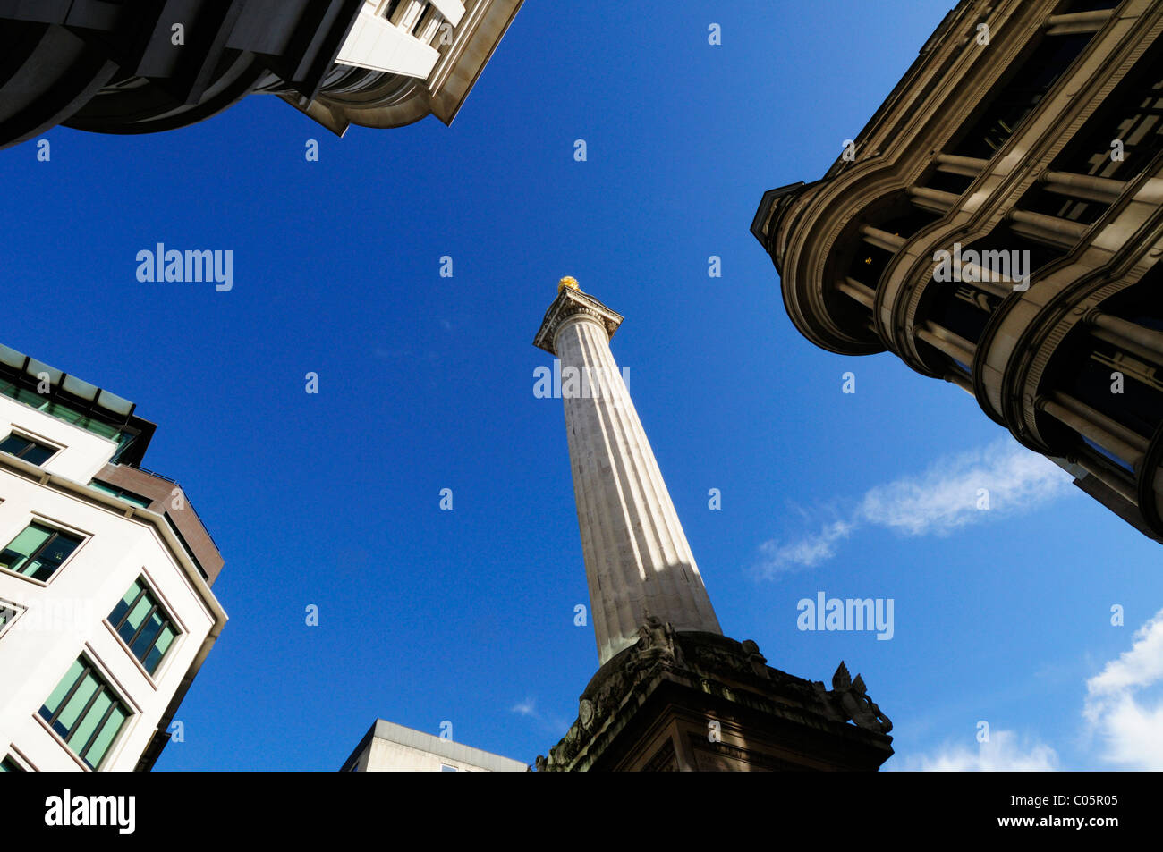 Großes Feuer von London Denkmal, London, England, UK Stockfoto