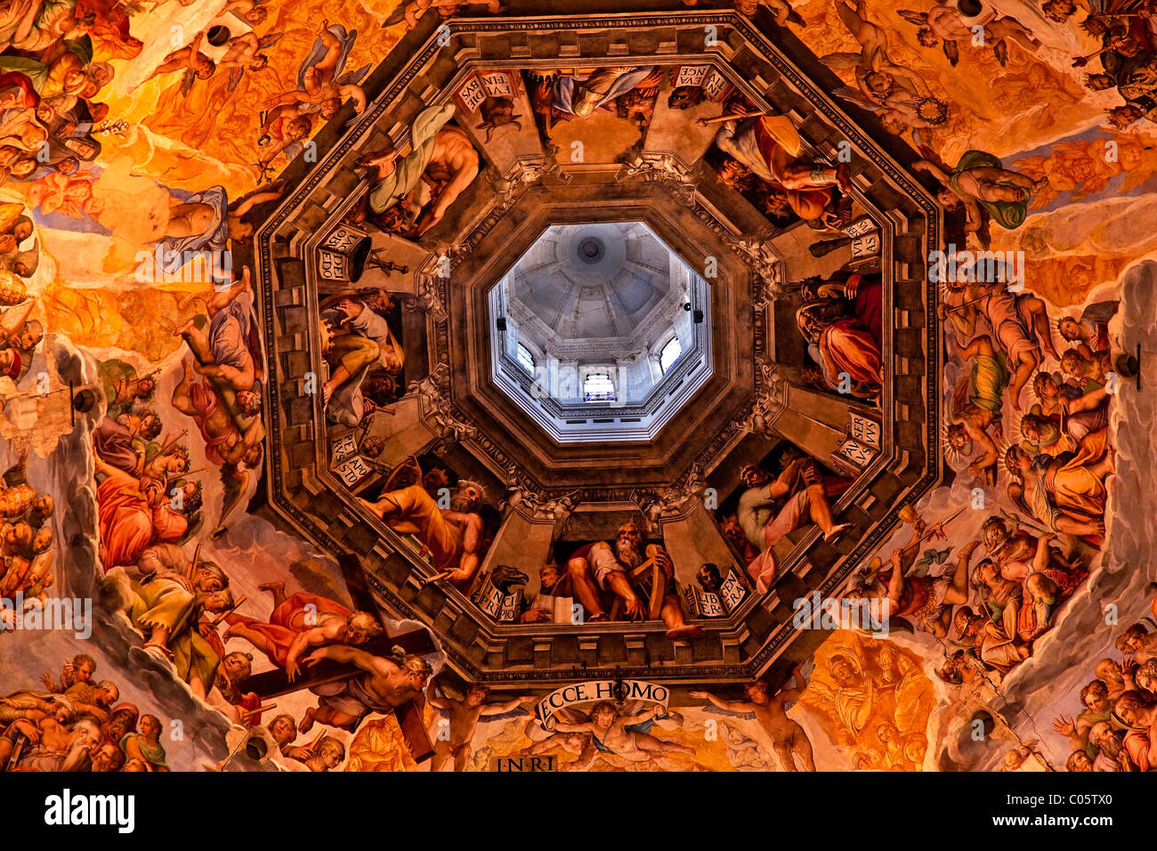 Christus König goldenen Mosaik Basilika Dom, Kirche Florenz Italien Vasari Fresko Stockfoto