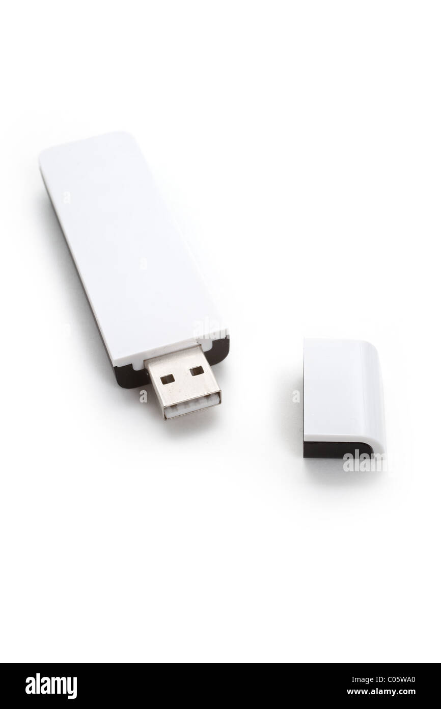 White USB Disk close up Stockfoto