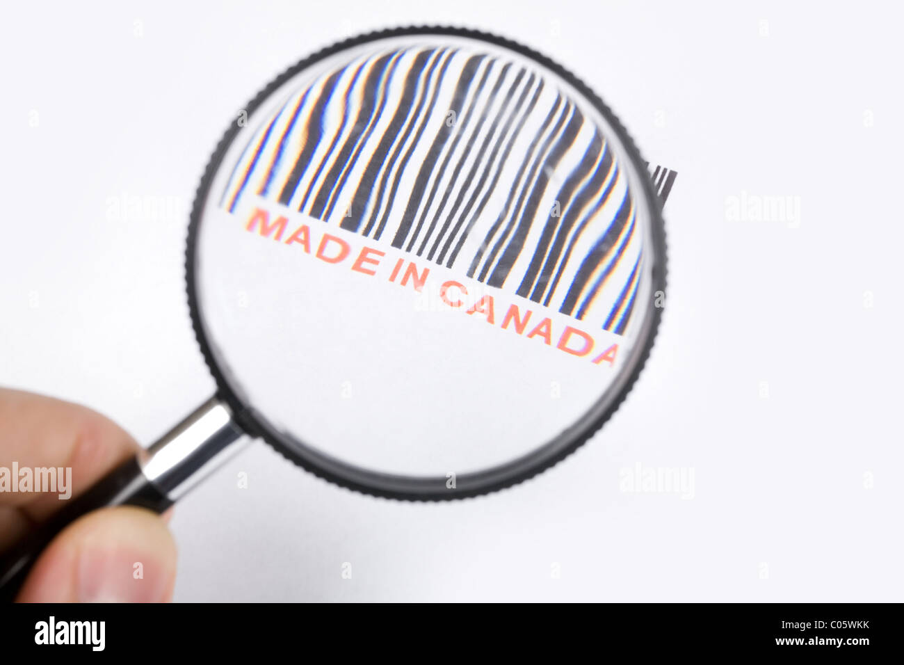 Hergestellt in Kanada und Barcode, Business-Konzept Stockfoto