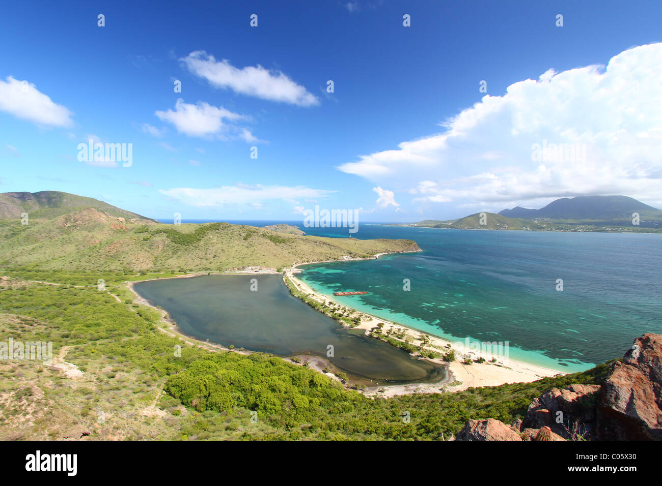 Majors Bay Beach - St. Kitts Stockfoto