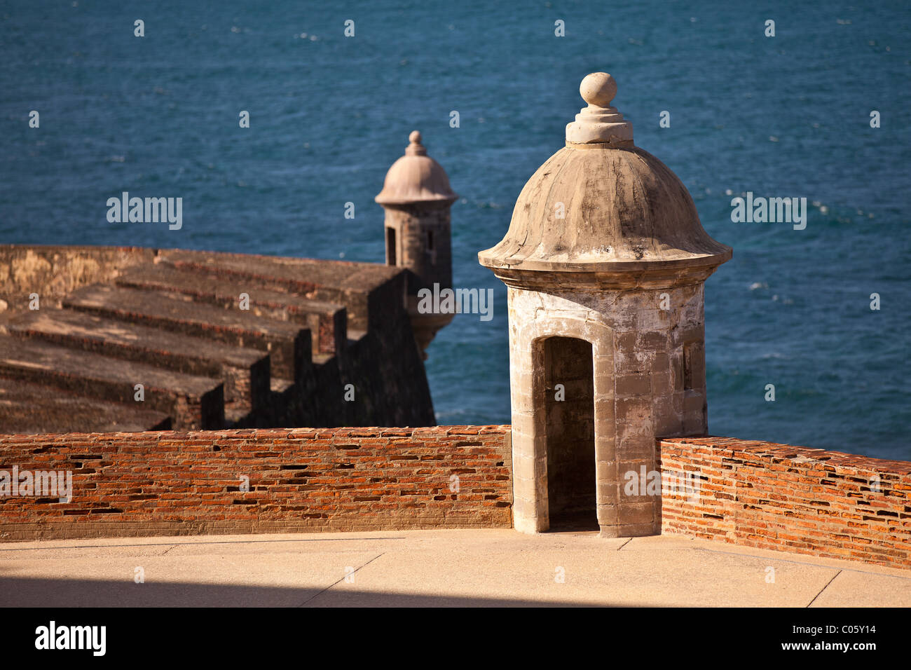 Brüstung-Castillo de San Crist — bal Old San Juan, Puerto Rico. Stockfoto
