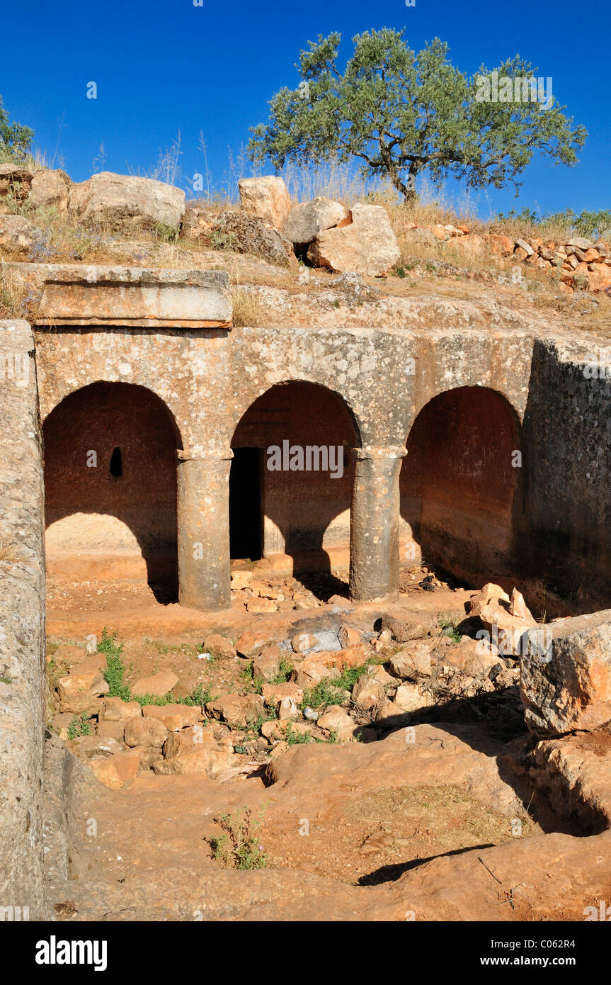 Byzantinischen Brunnenhaus in den Fels gehauen, archäologische Stätte von Al-Bara, Dead Cities, Syrien, Naher Osten, West-Asien Stockfoto