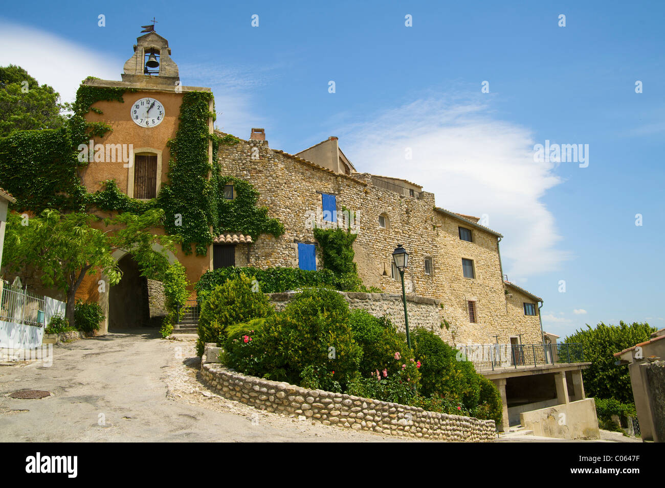 Festungsturm in Rasteau, Provence, Frankreich-Südeuropa Stockfoto