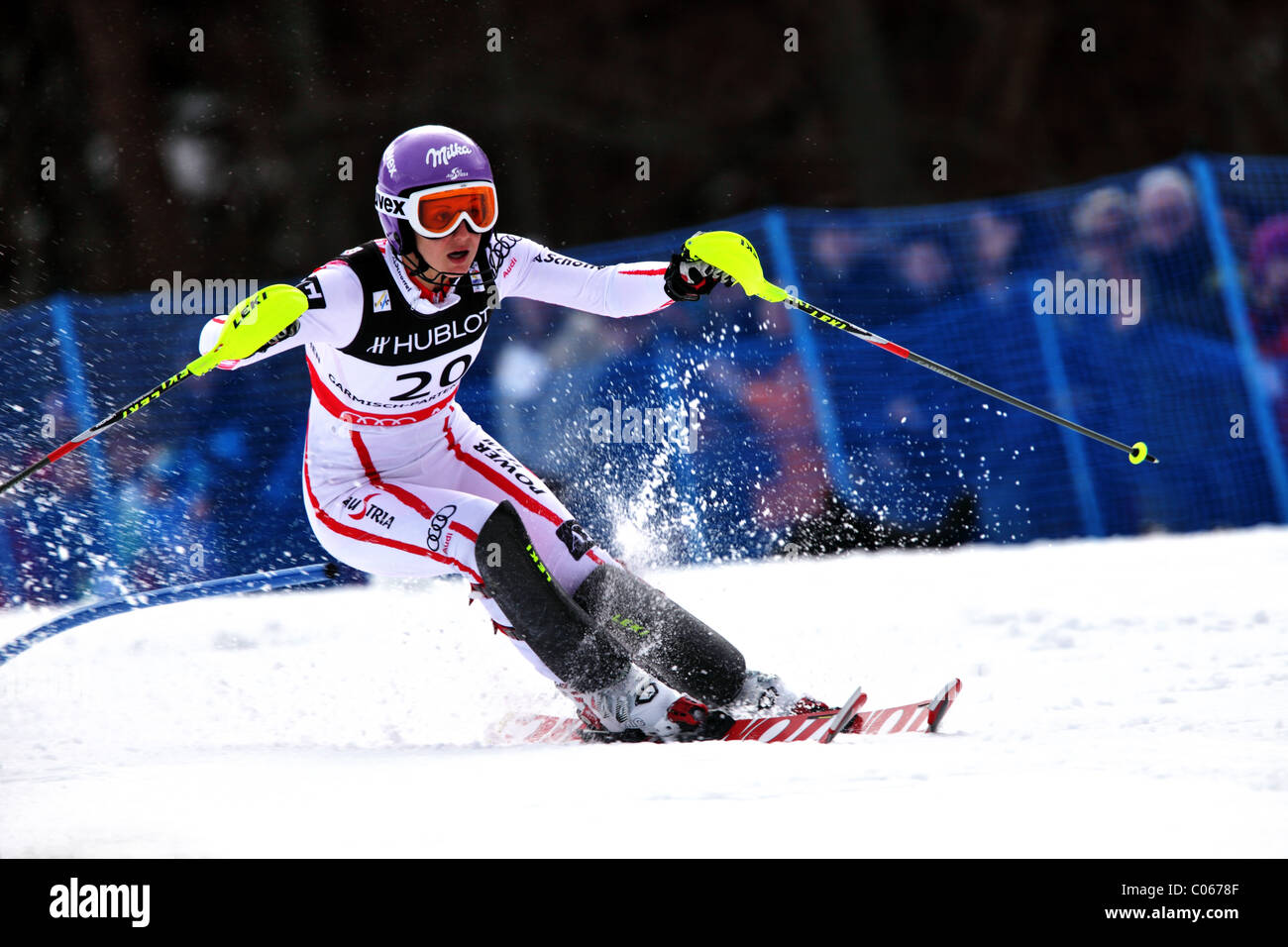 Michaela Kirchgasser (AUT) auf die FIS Alpine Ski-WM 2011 in Garmisch-Partenkirchen Stockfoto