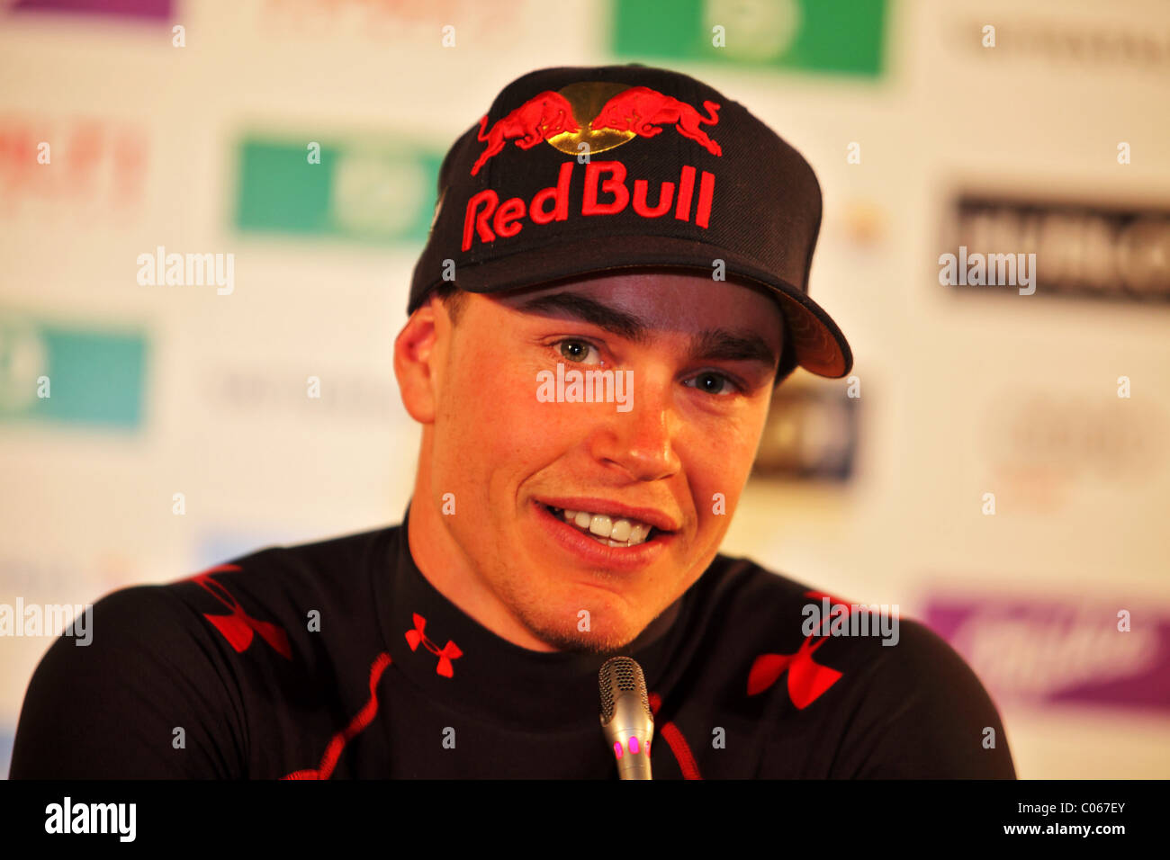 Erik Guay (CAN), bei der FIS Alpinen Ski-Weltmeisterschaften 2011 in Garmisch-Partenkirchen Stockfoto