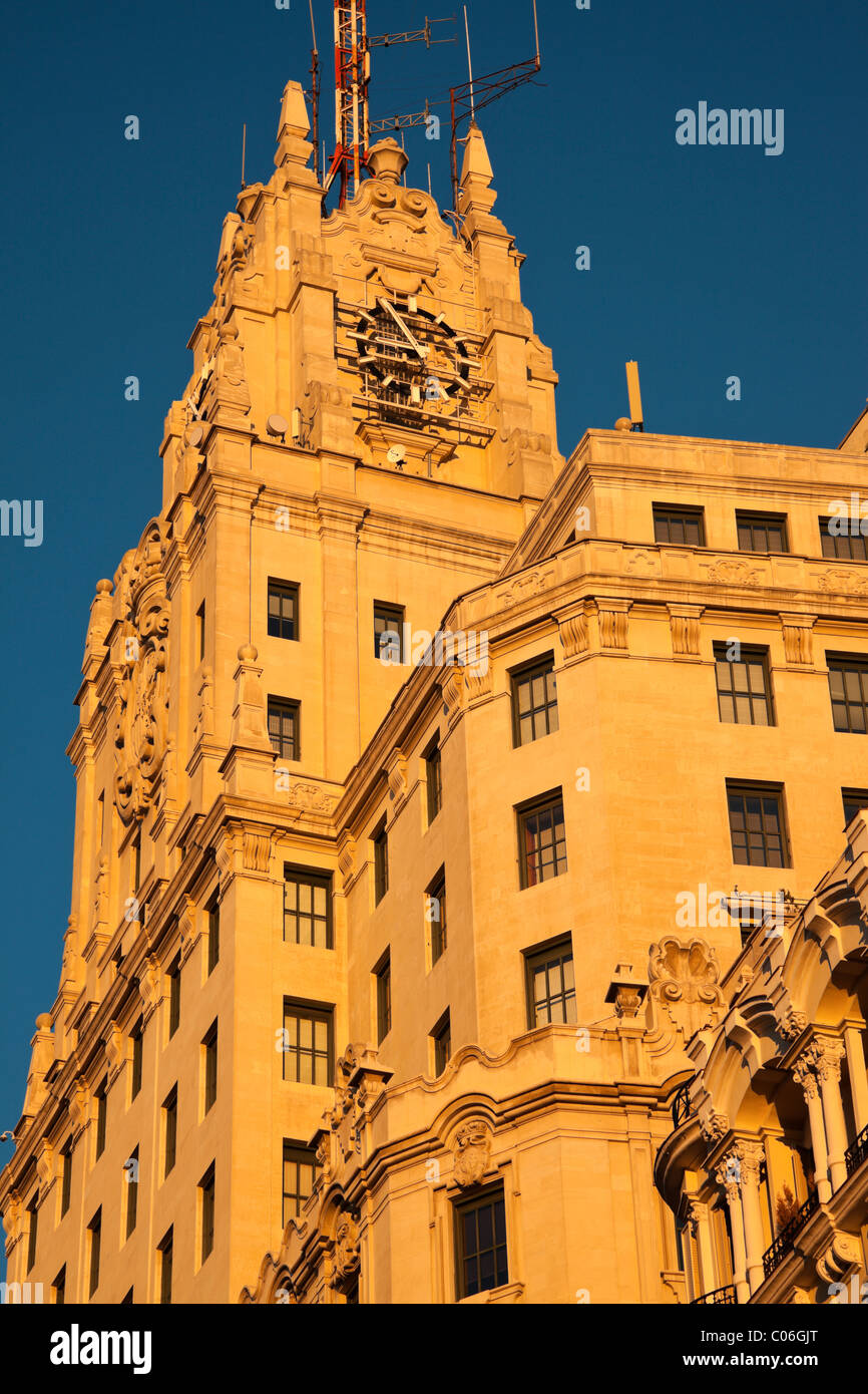 Wolkenkratzer in Madrid, Spanien. Telefonica-Gebäude Stockfoto