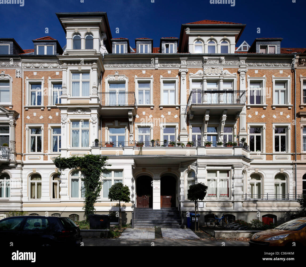 Gründerzeit-Gebäude auf Jasperallee Avenue, Braunschweig, Niedersachsen, Deutschland, Europa Stockfoto