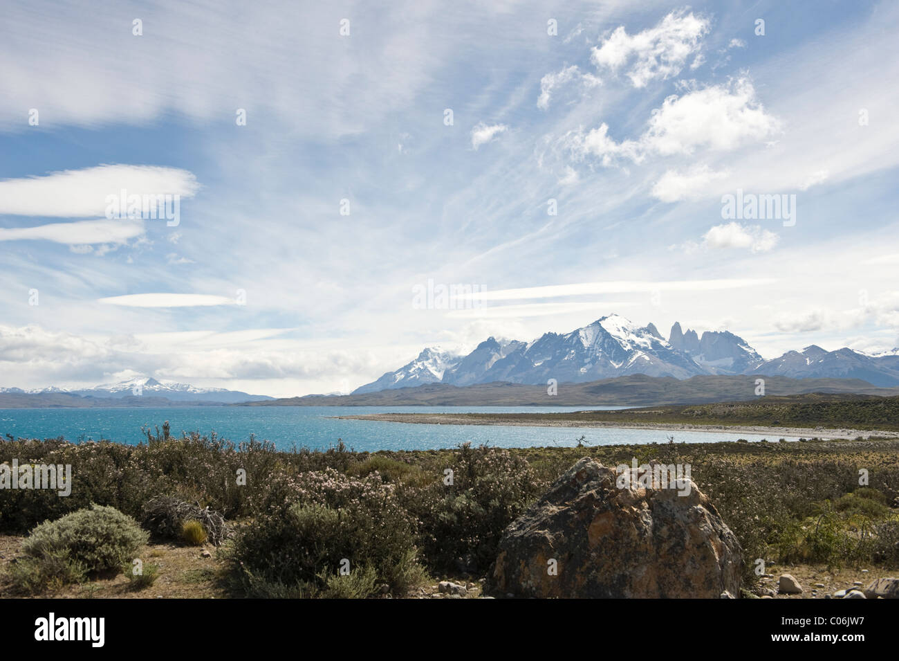 Himmel über Sarmiento See Torres del Paine Nationalpark Chile Südamerika Stockfoto
